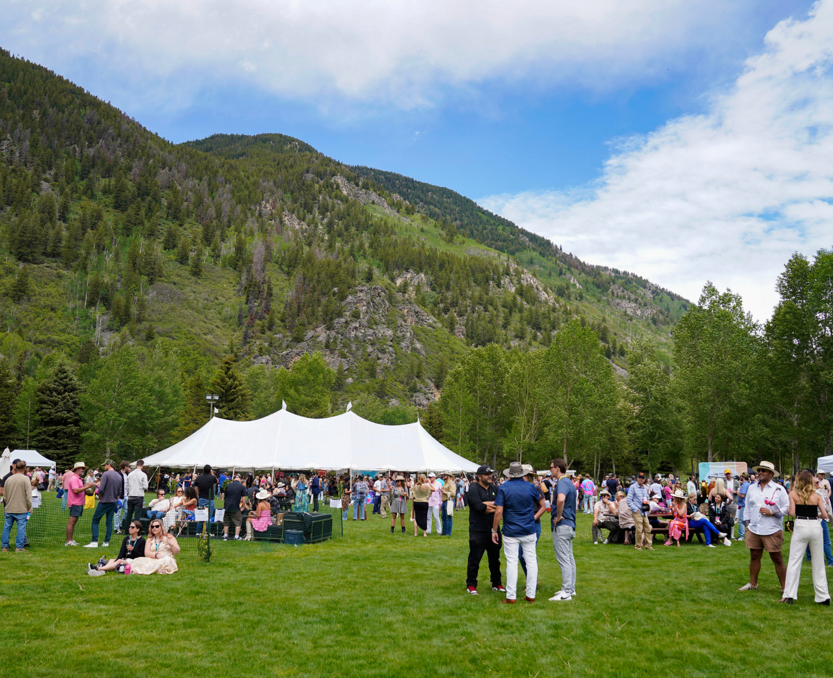 View of event with mountains in the background